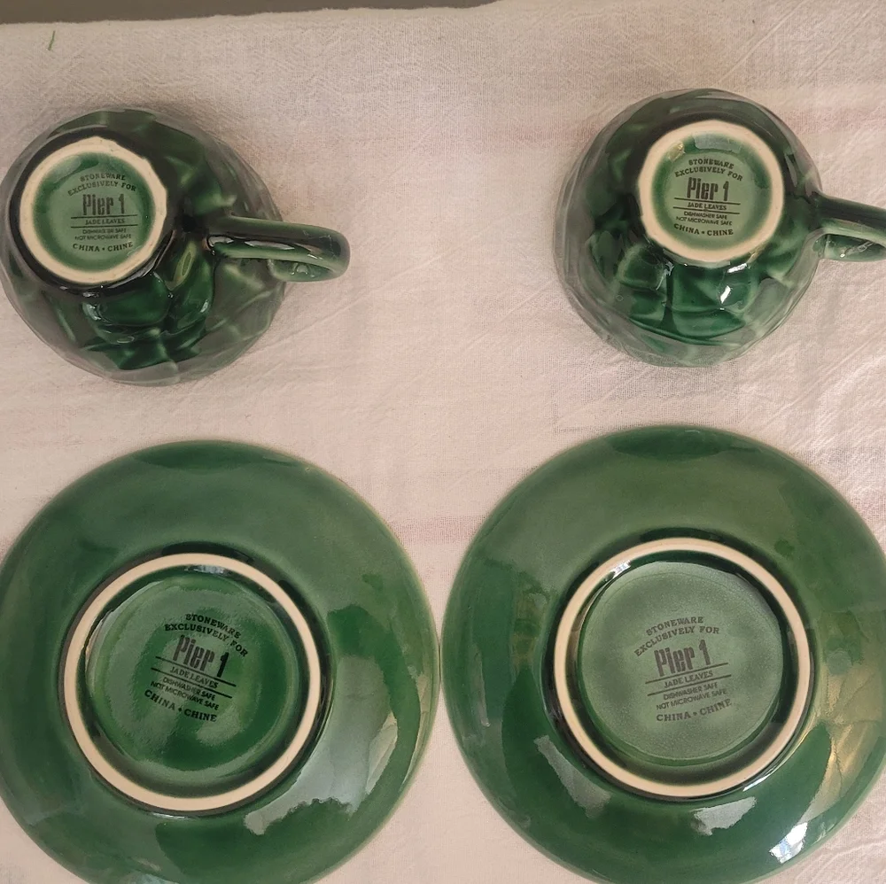 Jade Leaf Teacup and Saucer set